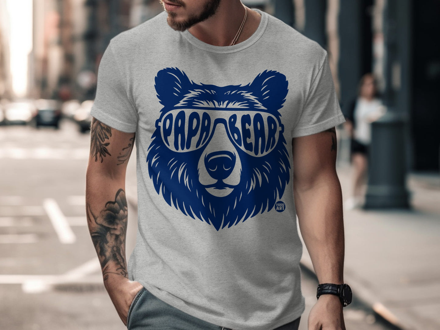 Papa Bear Graphic Tee for Father's Day Gift