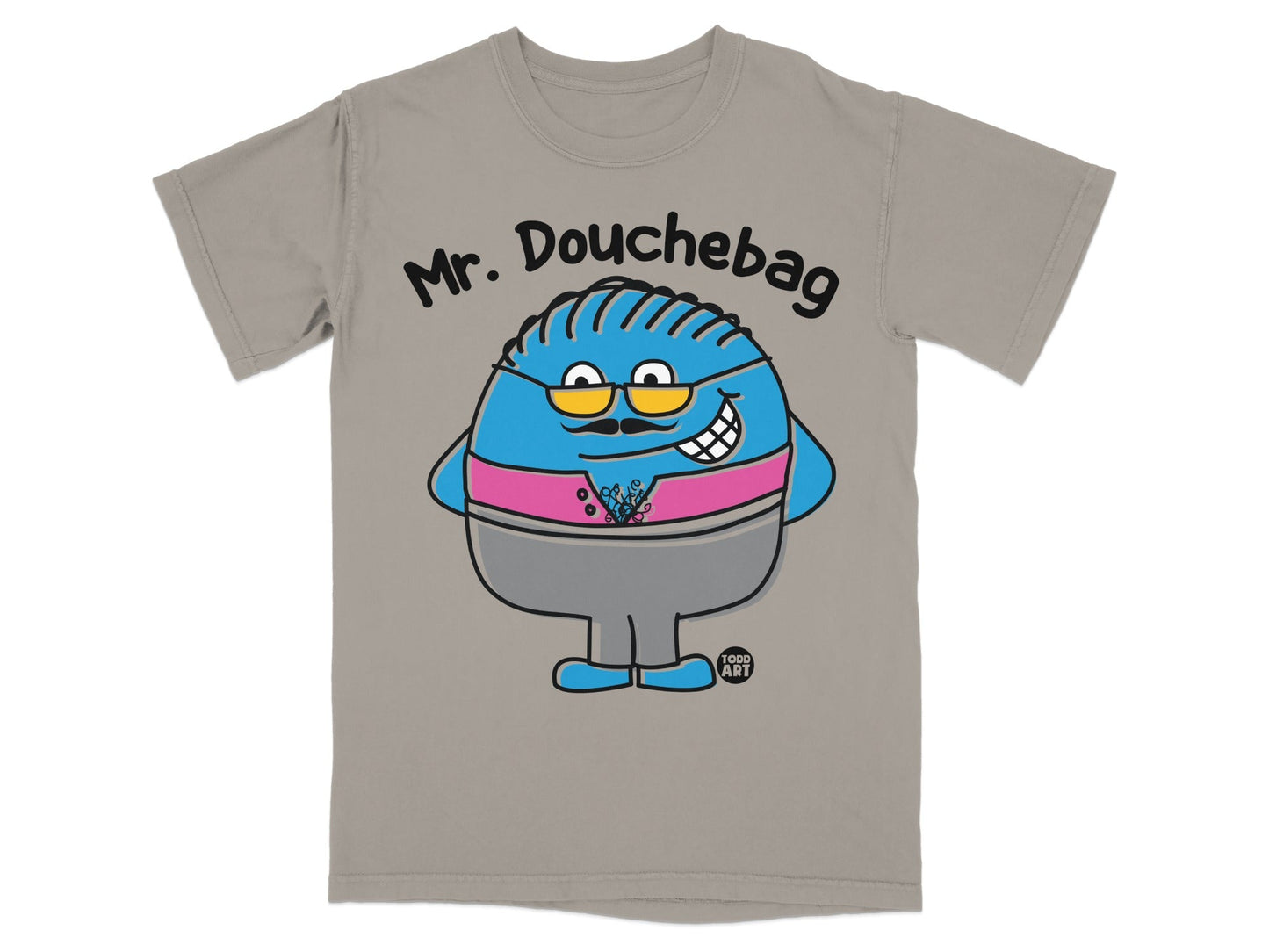 Mr. Douchebag Blue Character Graphic T-shirt