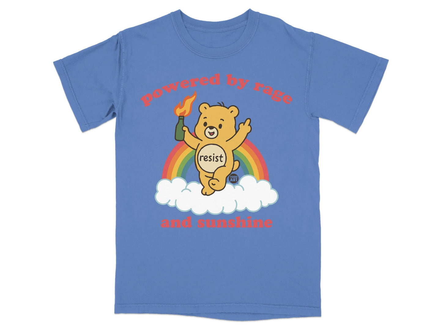 Powered by Rage and Sunshine Resist Bear T-Shirt