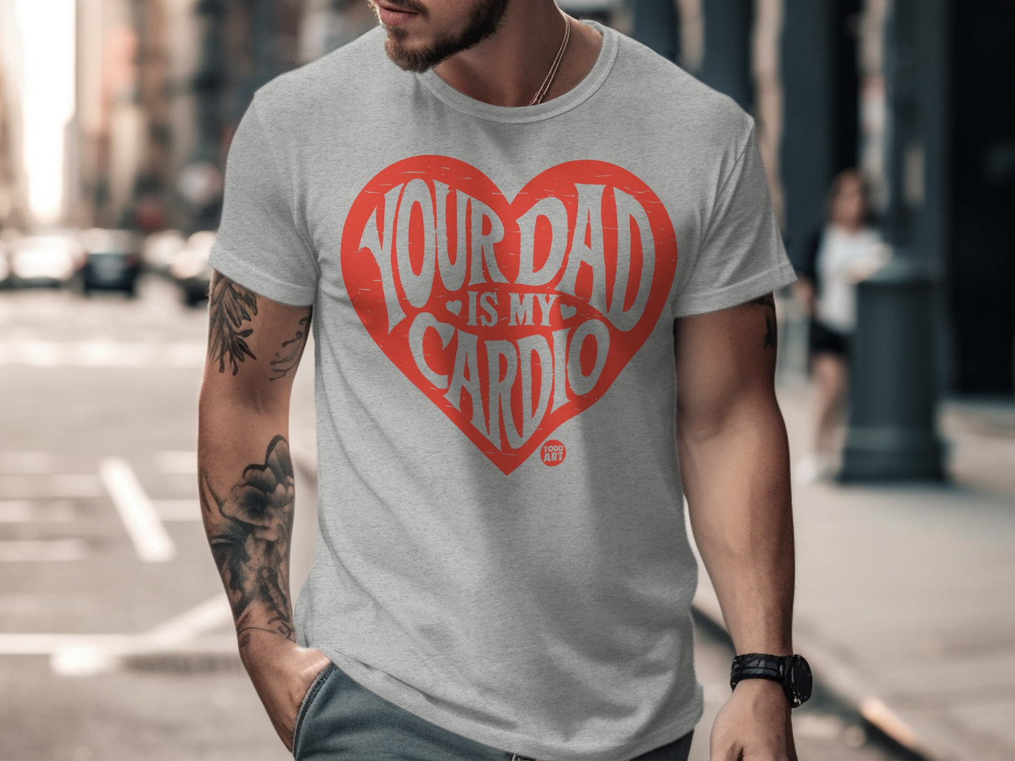 Your Dad Is My Cardio Heart Graphic T-Shirt Product