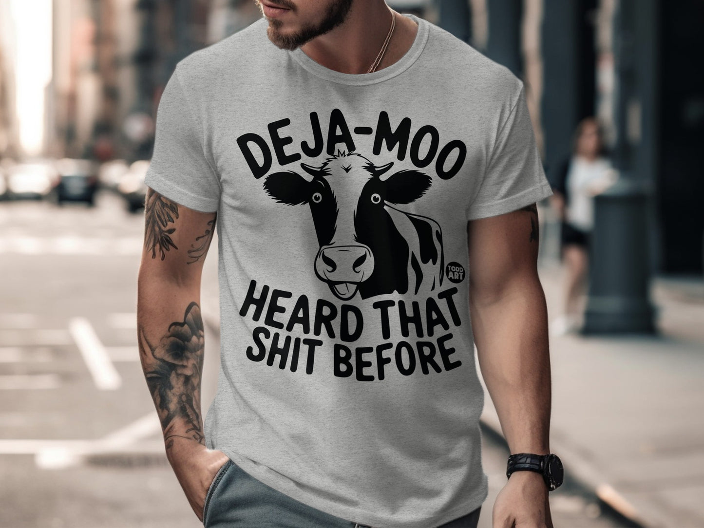 Deja-Moo Heard That Shit Before Funny Cow T-Shirt