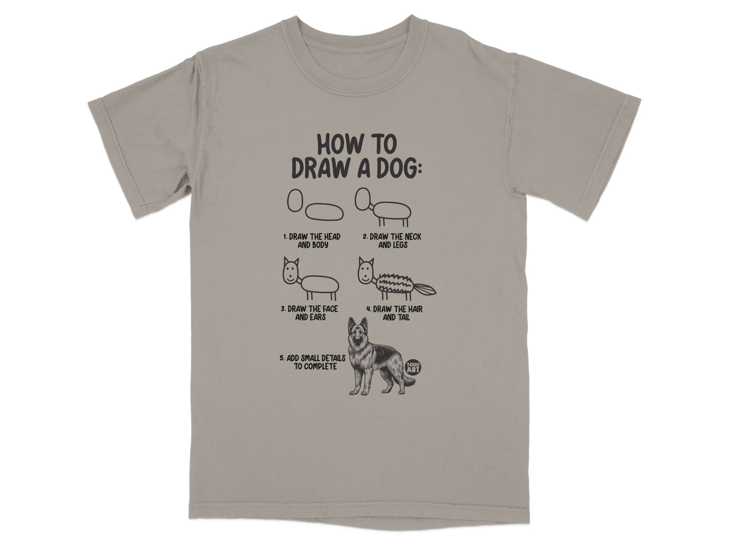 How to Draw a Dog Instructions Graphic Shirt
