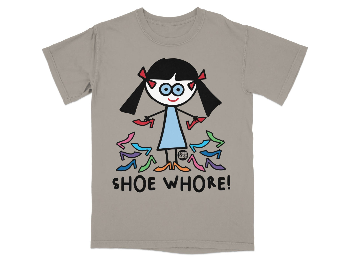 Cartoon Shoe Lover Graphic Tee for Fashion Enthusiasts