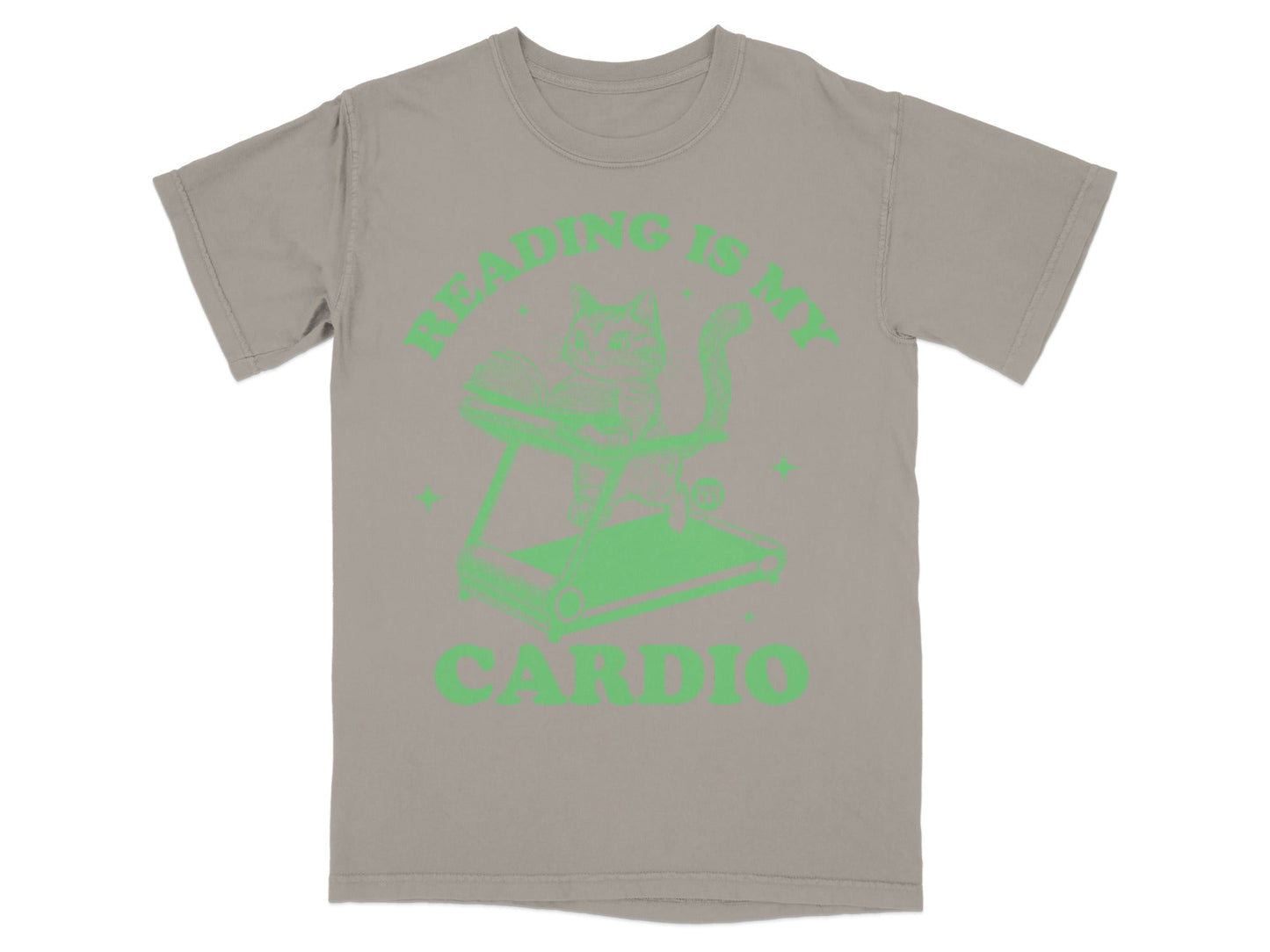Reading is My Cardio Funny Cat Graphic Tee