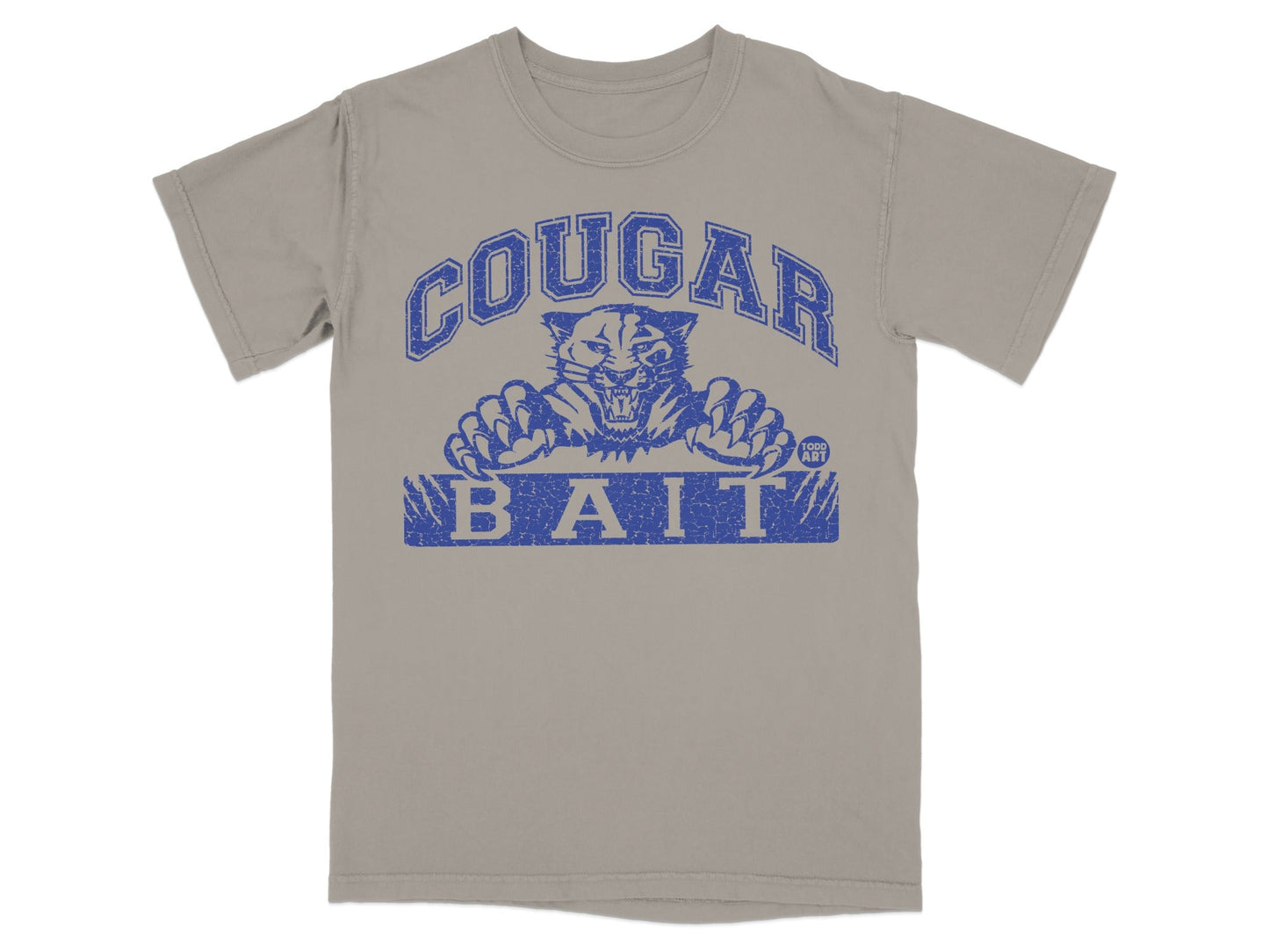 COUGAR BAIT Graphic Tee with Blue Distressed Print