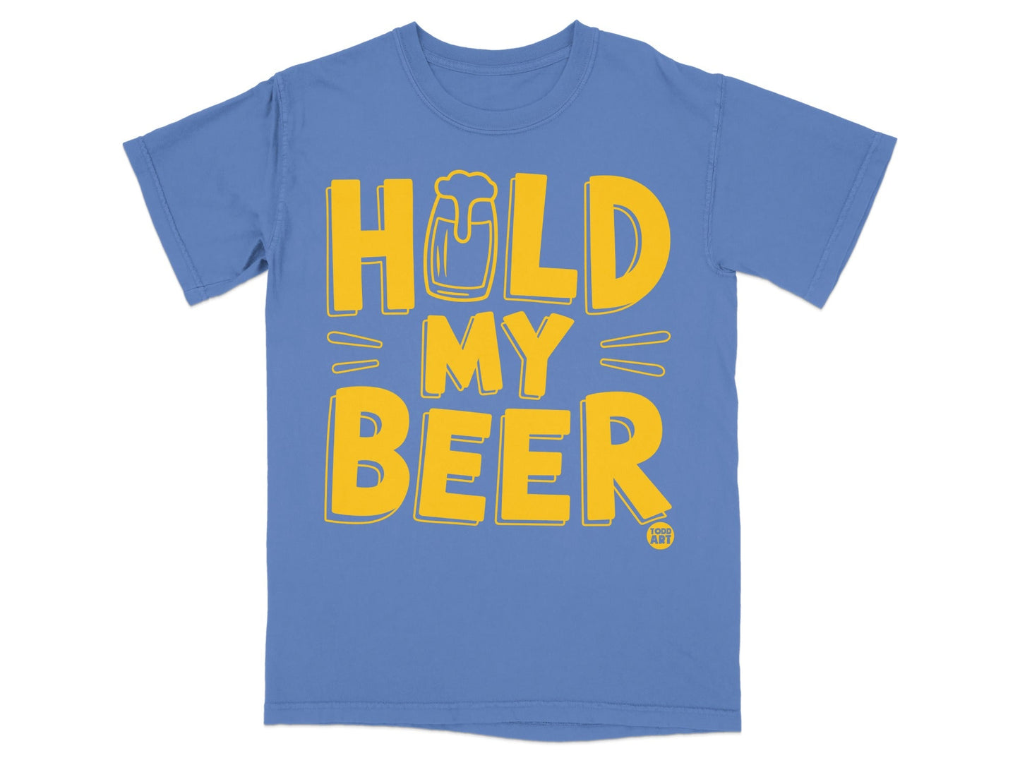 Hold My Beer Funny Blue Graphic T-Shirt