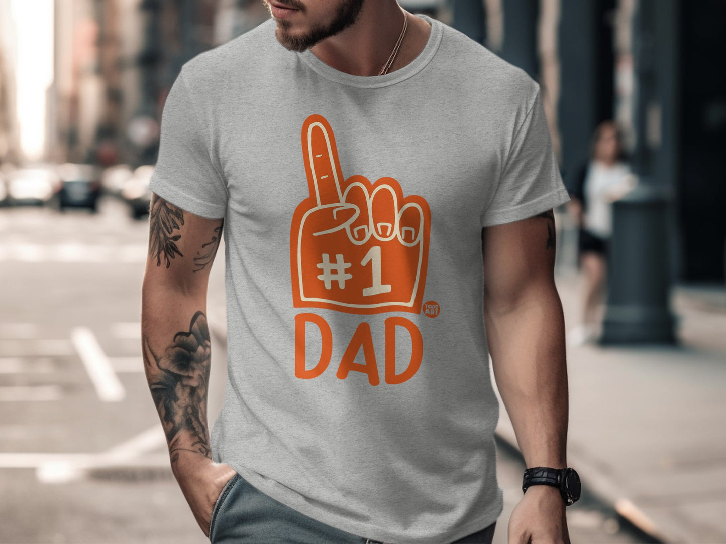 Number One Dad Foam Finger Graphic Men's T-Shirt