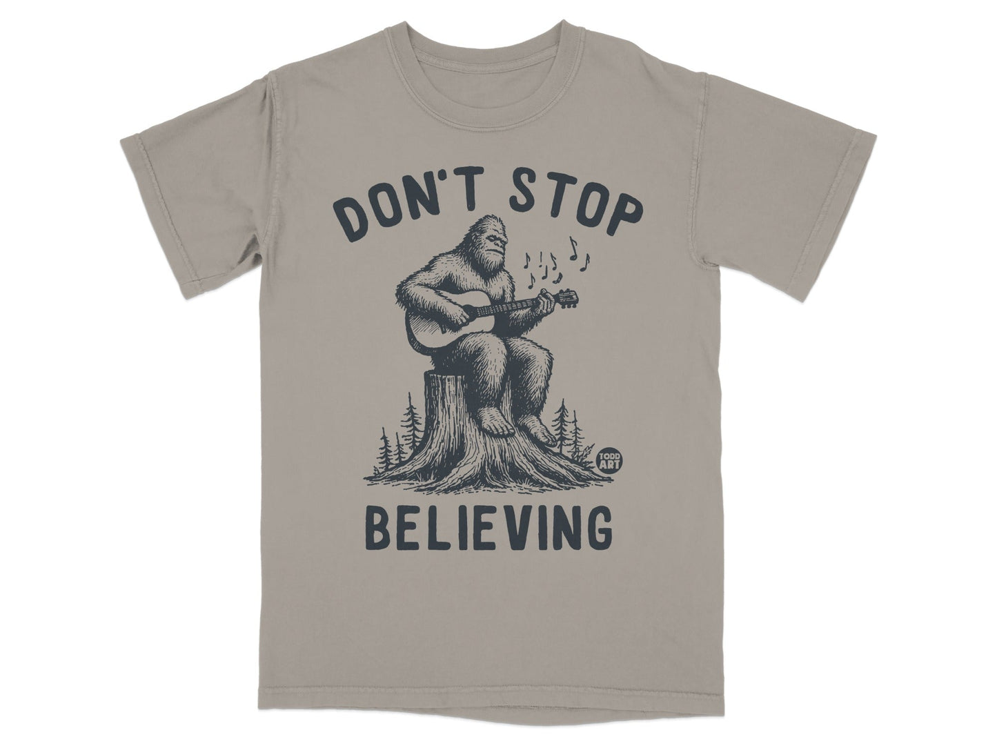 Don't Stop Believing Bigfoot Playing Guitar Shirt