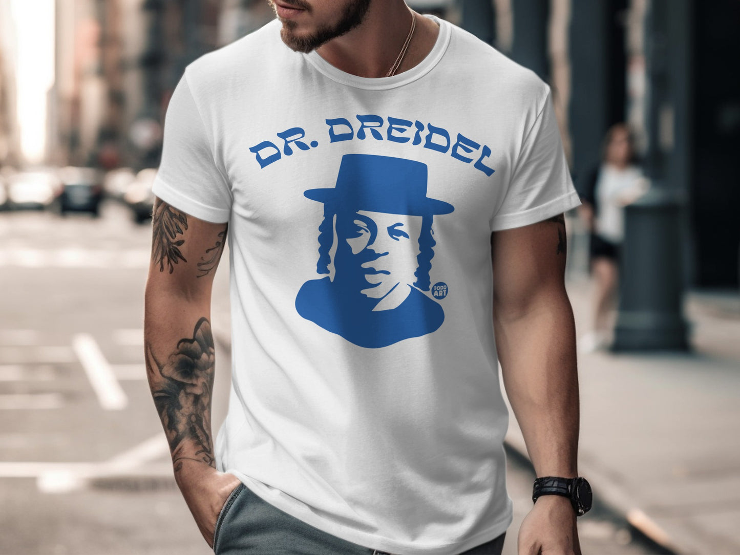 Dr. Dreidel Blue Art Design Casual Wear Shirt