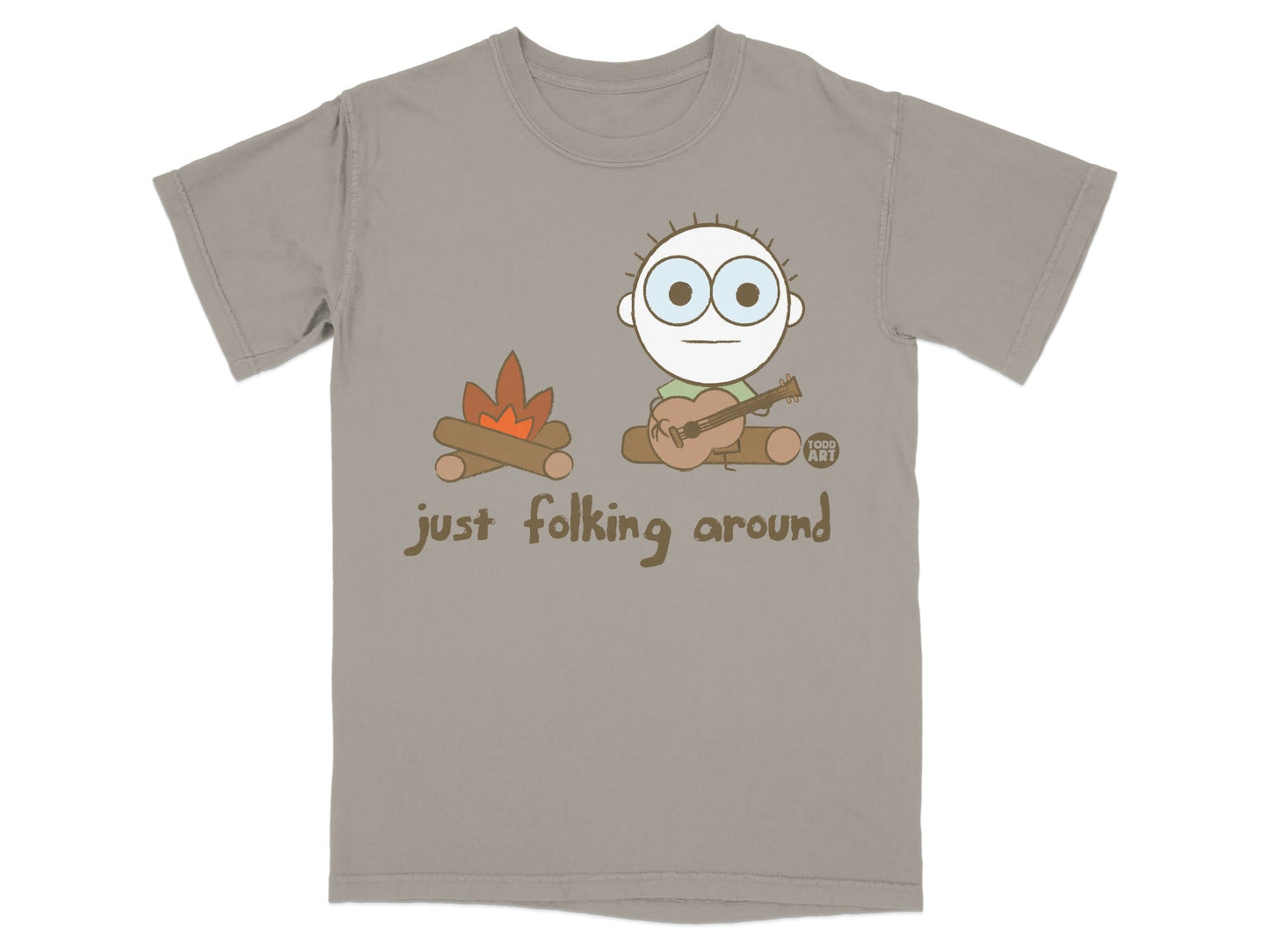 Just Folking Around Guitar Campfire Art T-Shirt