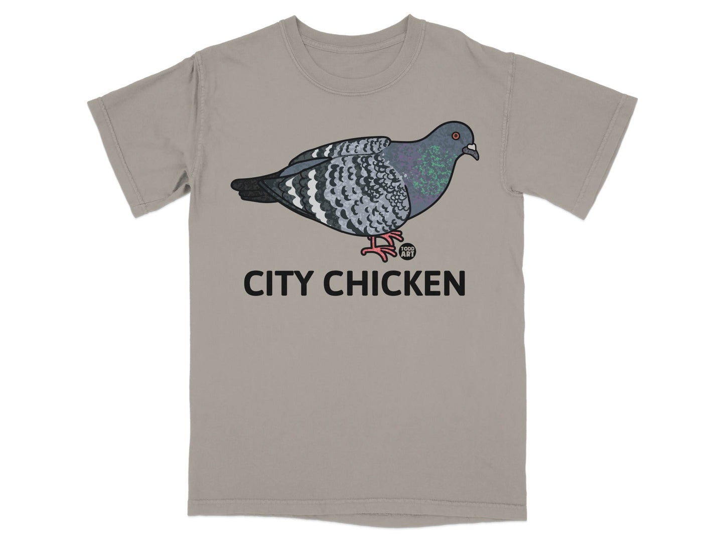 City Chicken Pigeon Graphic Print T-Shirt