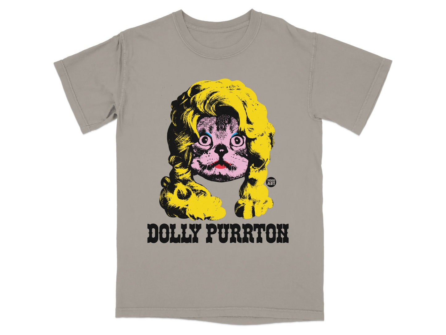 Dolly Purrton Cat Graphic Tee Medium Unique Design