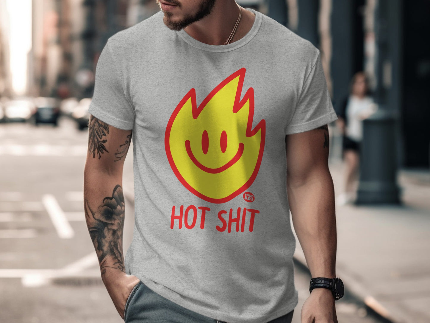 Hot Shit Smiley Face Graphic Tee Shirt