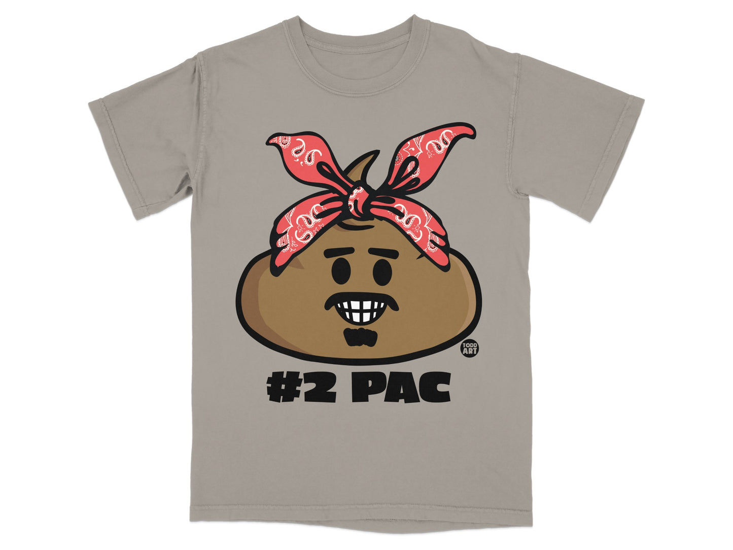 Brown emoji with bandana, buck teeth, and "#2 PAC" text.