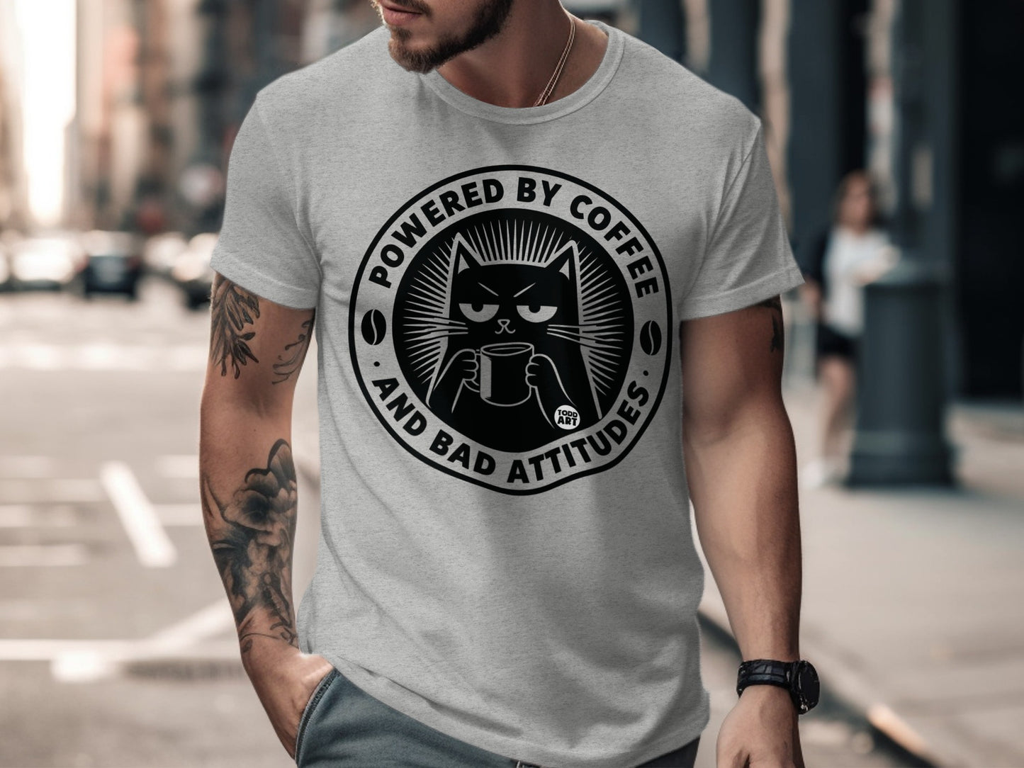 Powered By Coffee And Bad Attitudes T-Shirt