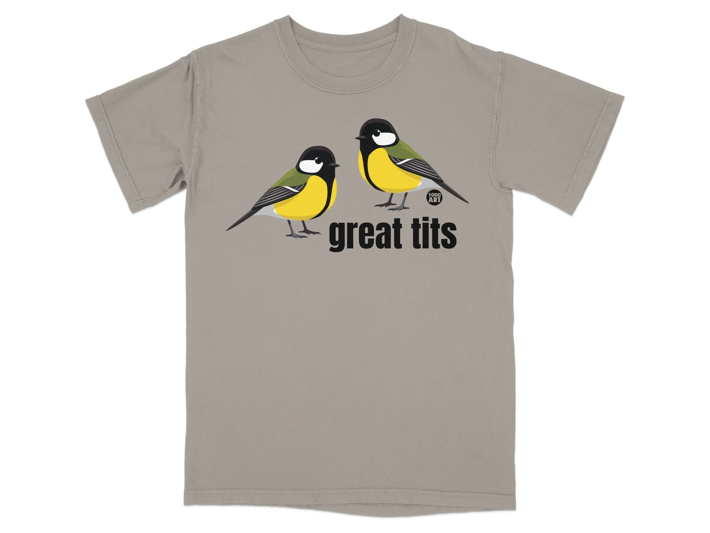 Great Tits Graphic Tee Shirt Bird Illustration