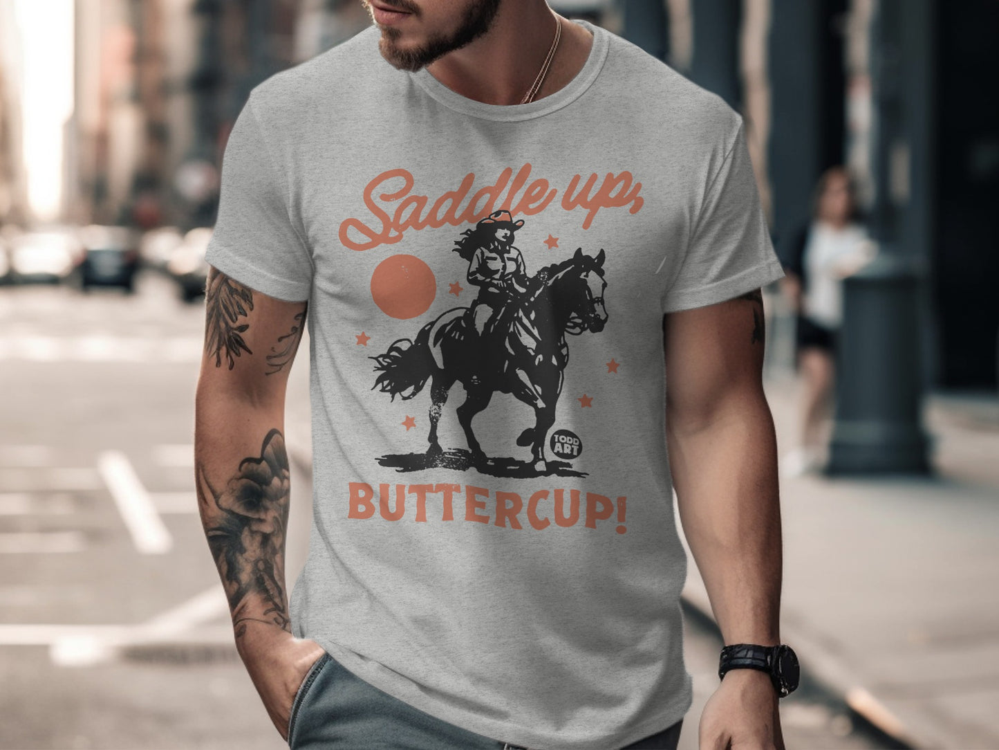 Saddle Up Buttercup Cowboy Graphic Design Shirt