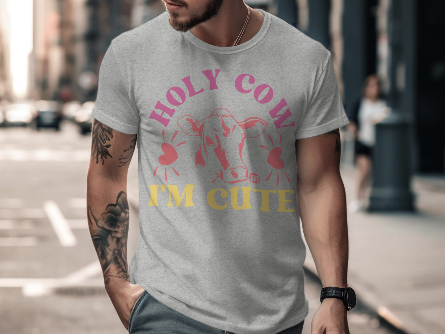 Holy Cow I'm Cute Graphic Tee Shirt for Men and Women