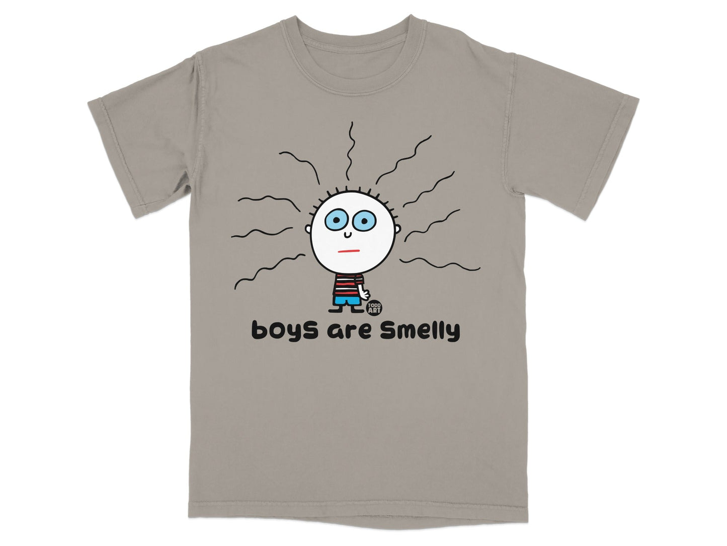 Boys Are Smelly Cartoon Character T-shirt