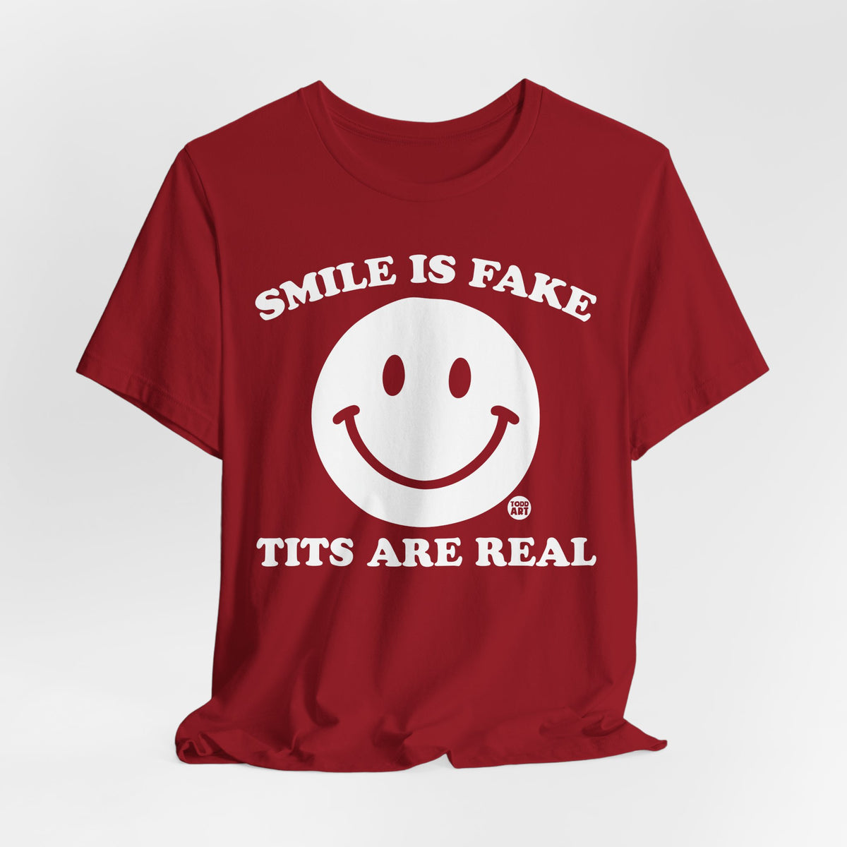 smile fake tits real