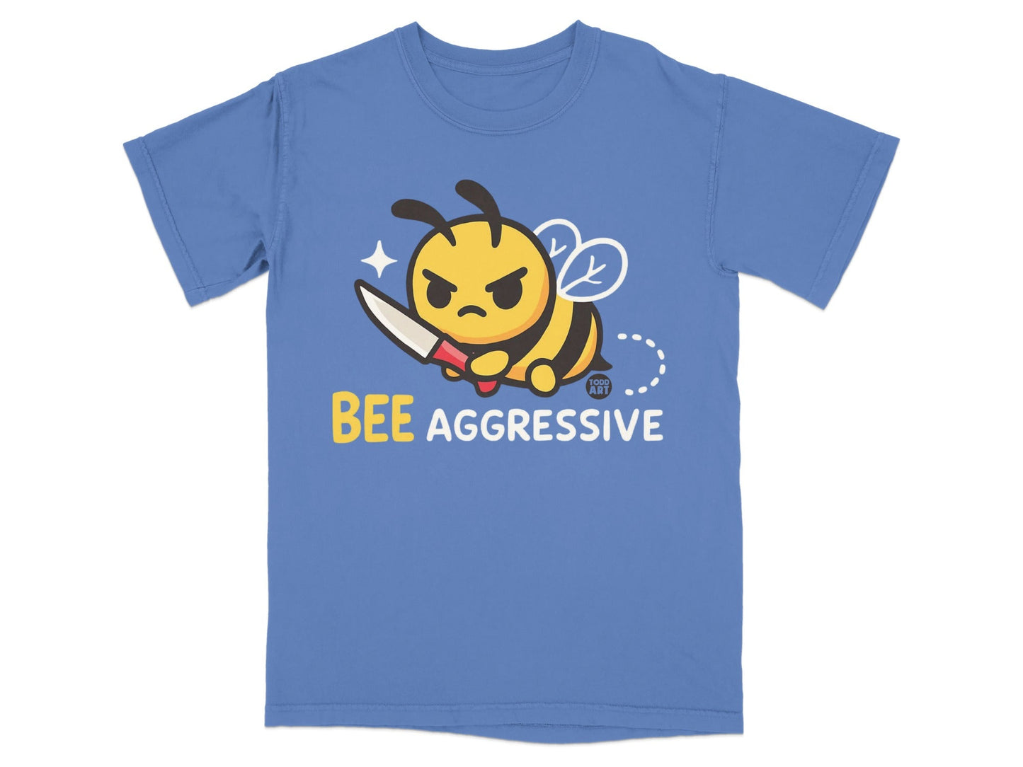 Bee Aggressive Angry Cartoon Bee Graphic T-Shirt