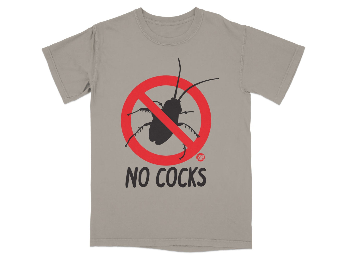 No Cocks Funny Insect Printed T-Shirt Product