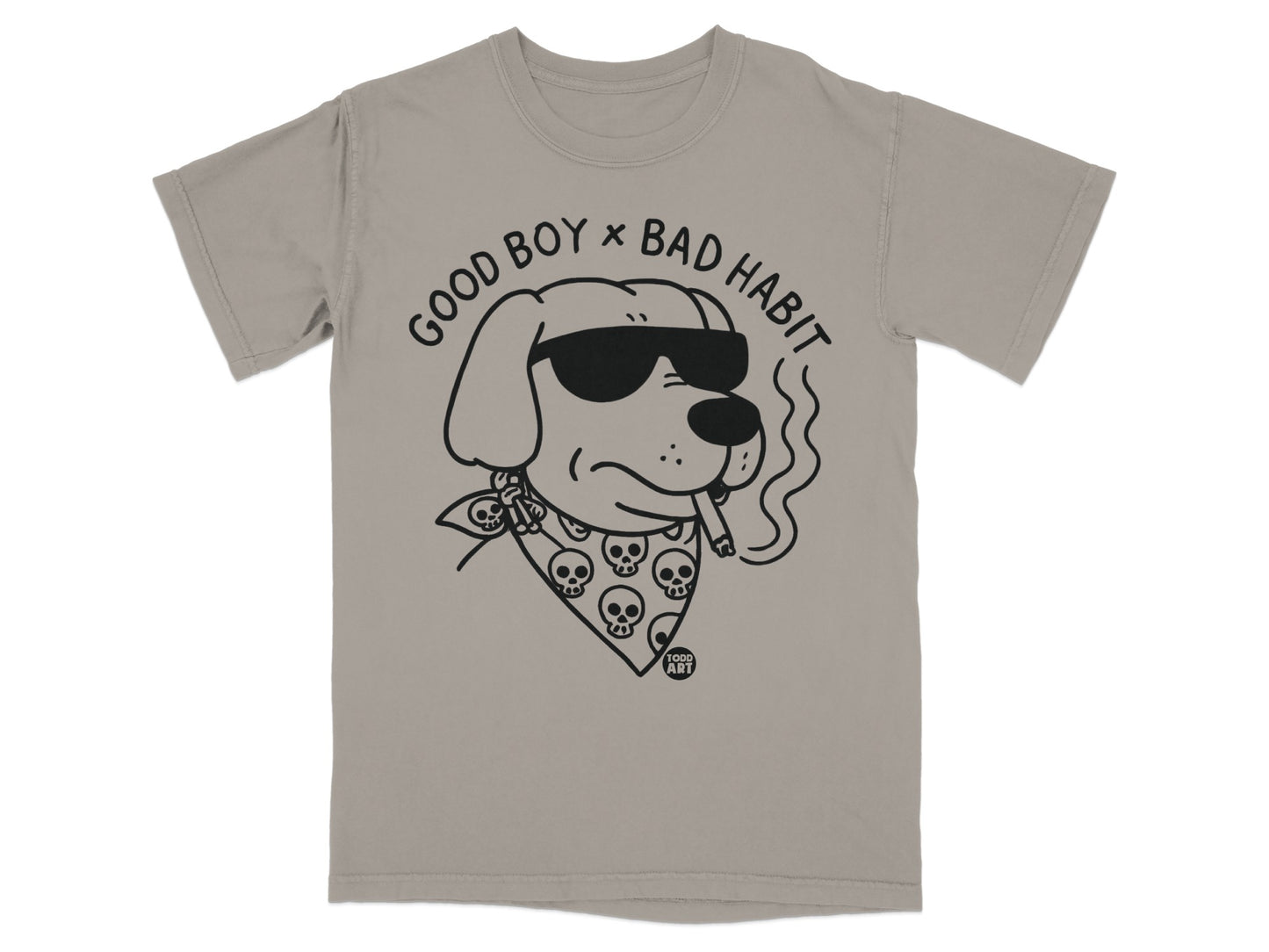 Good Boy Bad Habit Cool Dog Graphic Tee Shirt