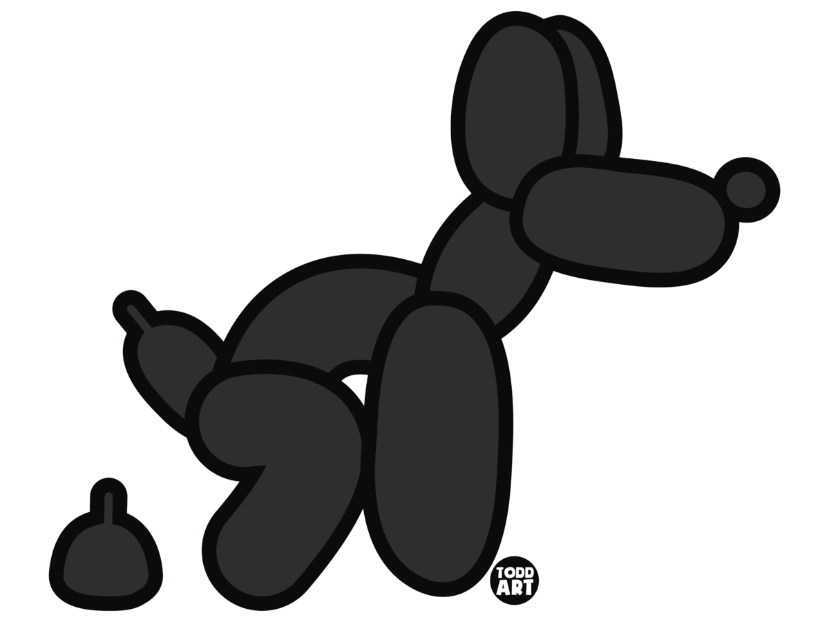 Black Balloon Dog Framed Pop Art Print by Todd Goldman
