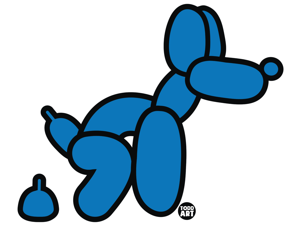 blue Balloon Dog Framed Pop Art Print by Todd Goldman