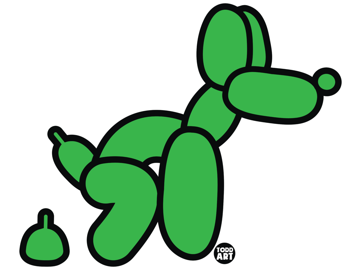 Green Balloon Dog Framed Pop Art Print by Todd Goldman
