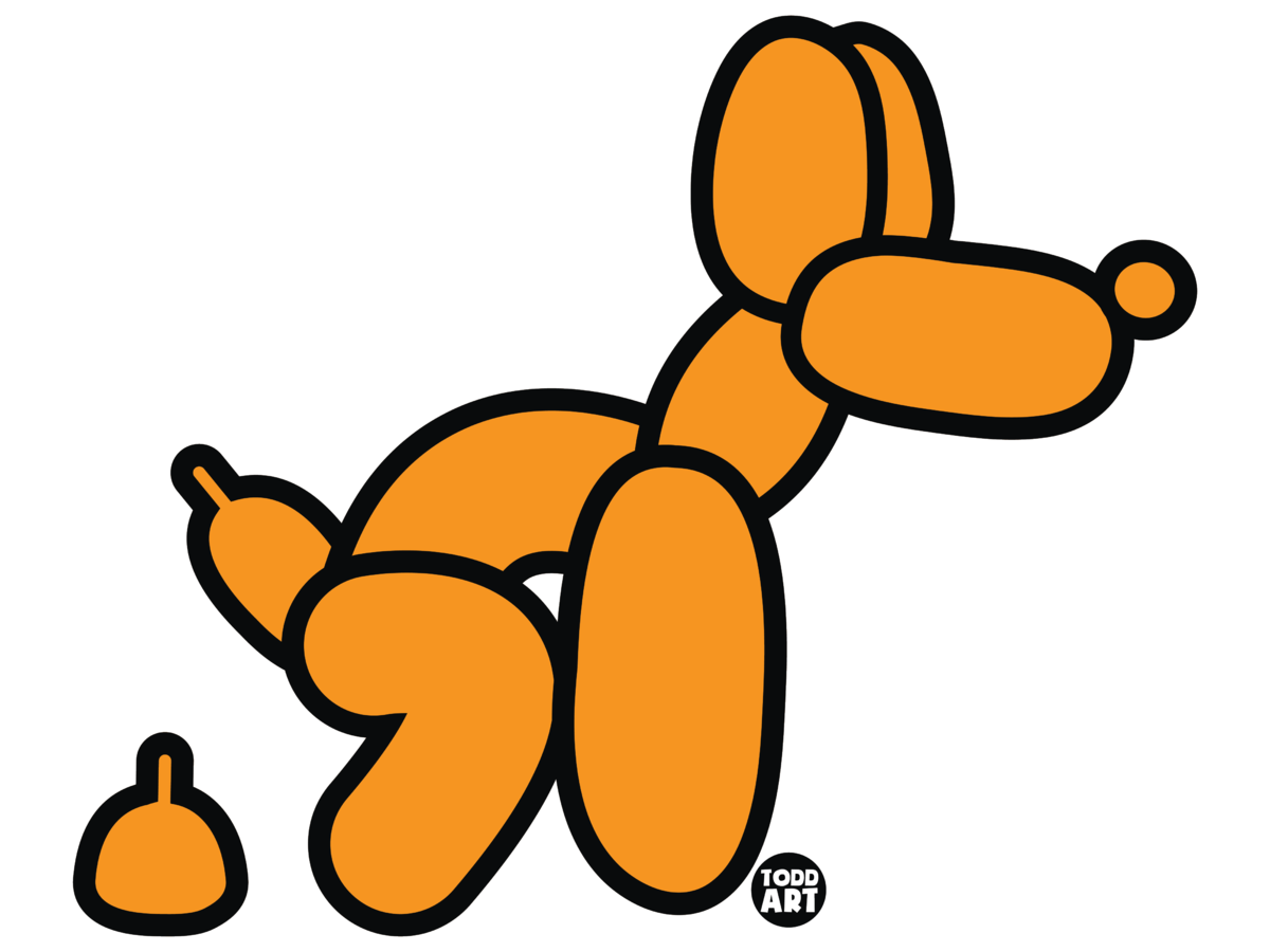 Orange Balloon Dog Framed Pop Art Print by Todd Goldman