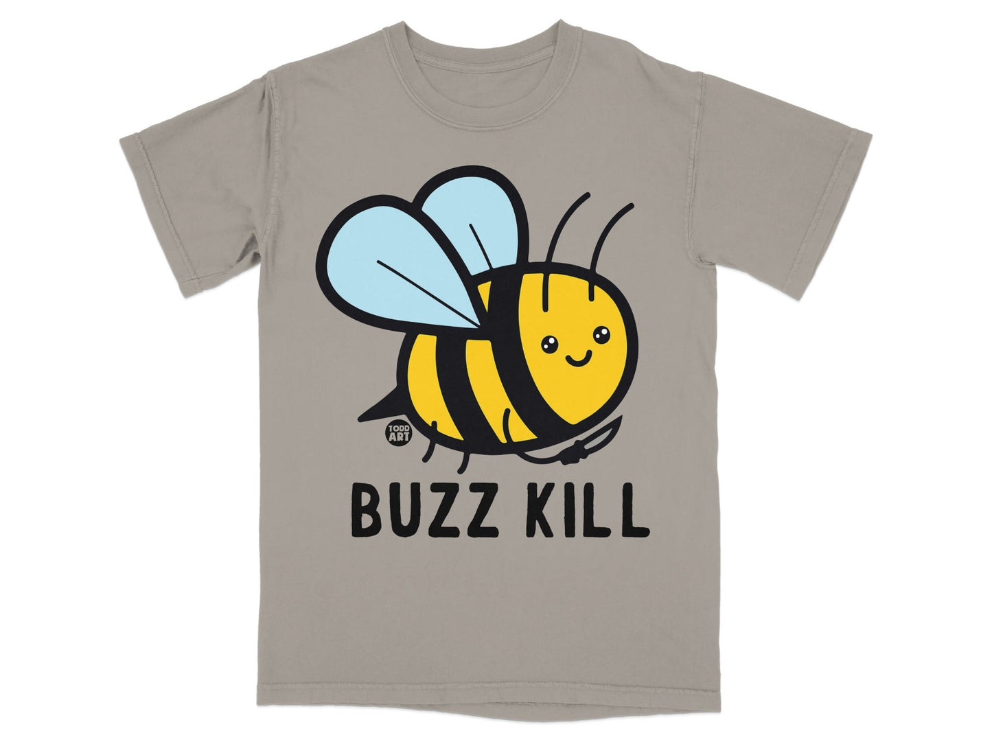 Buzz Kill Cute Cartoon Bee Graphic T-shirt