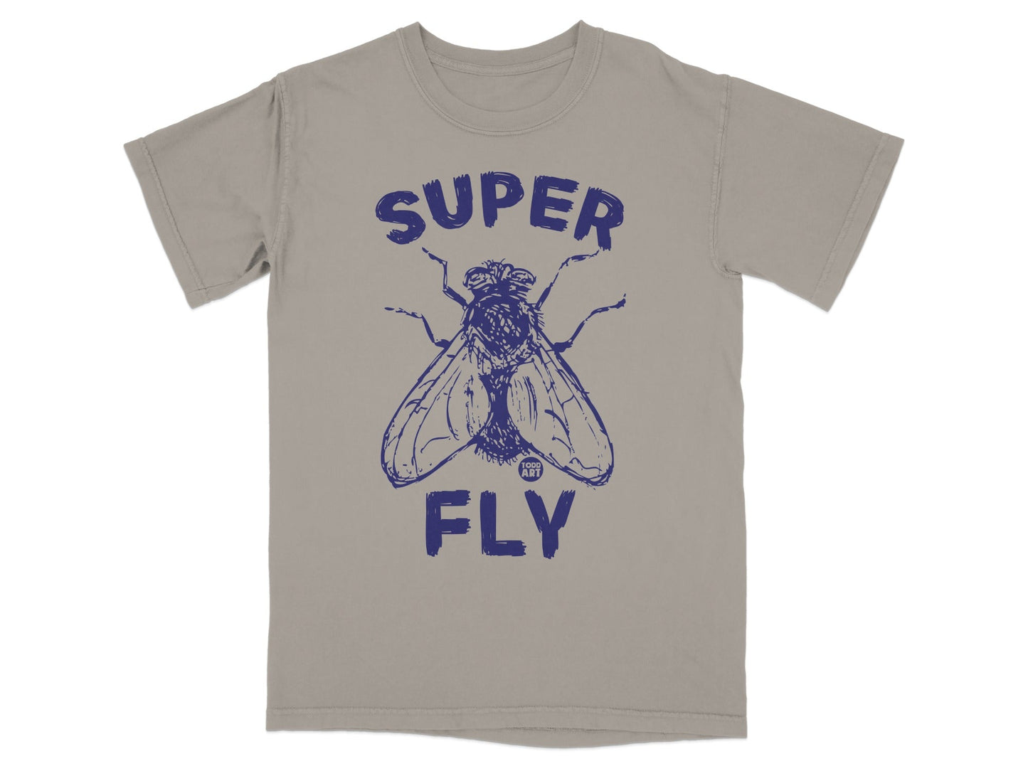 Super Fly Graphic T-Shirt with Blue Insect Design