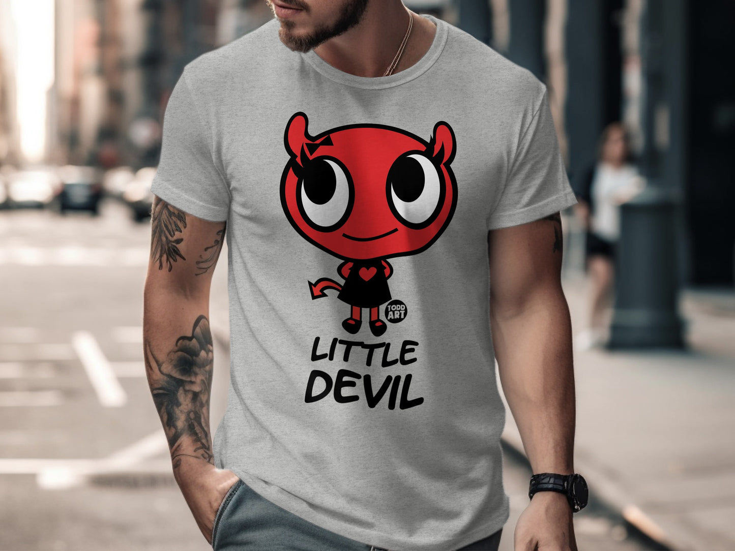 Cute Little Devil Character Shirt for Casual Wear