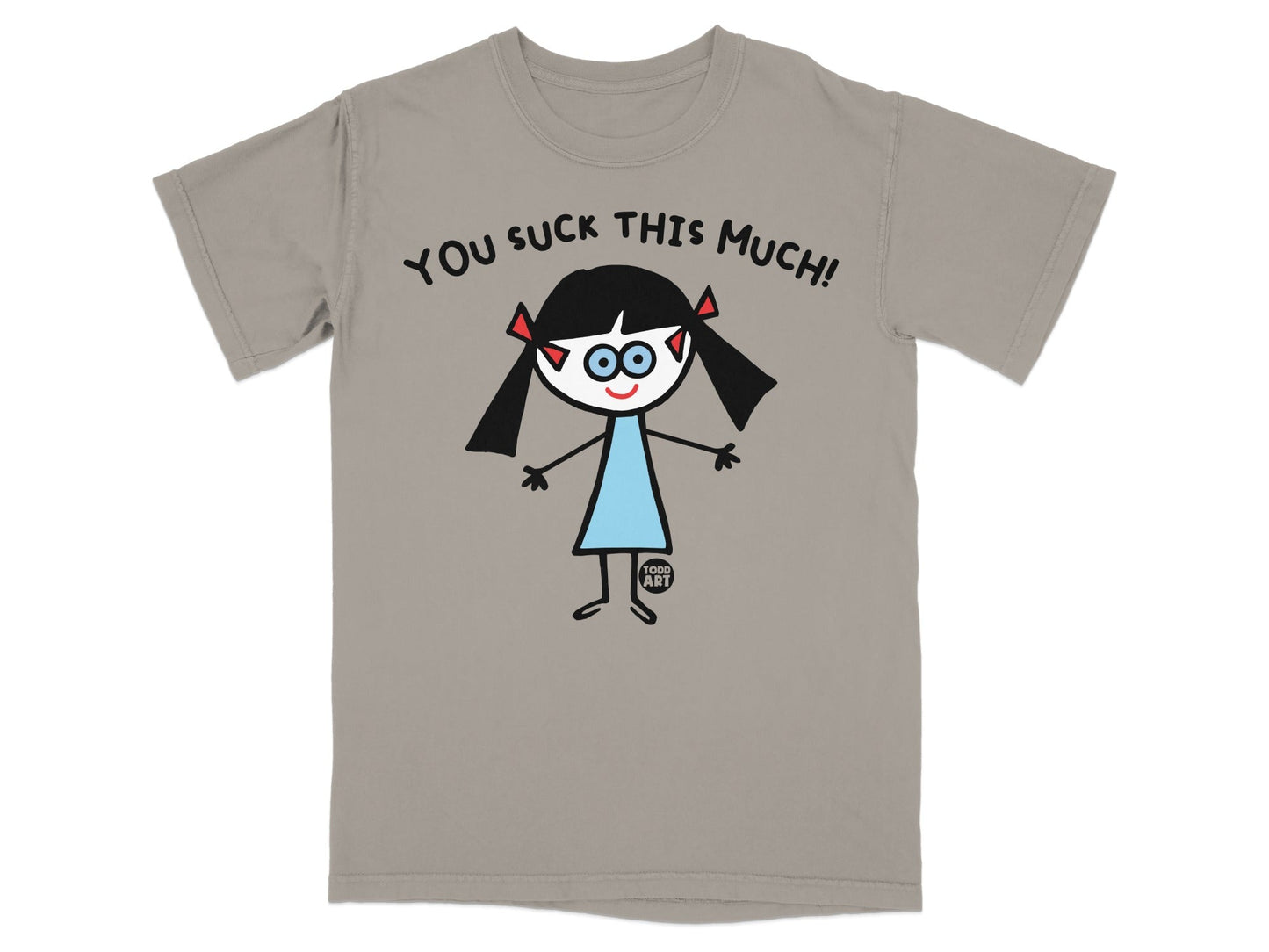 You Suck This Much Graphic T-Shirt with Cartoon Design