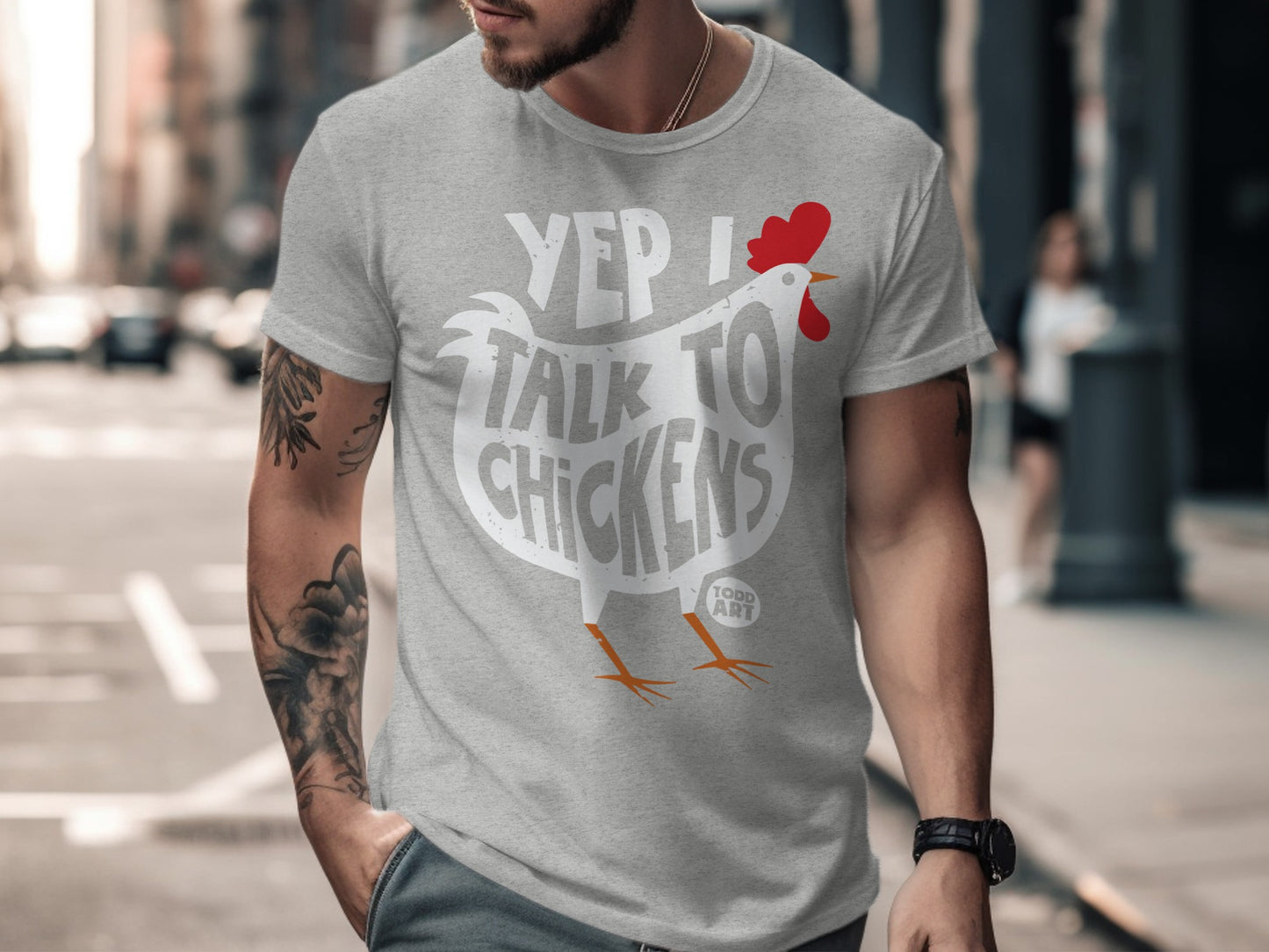 Yep I Talk To Chickens Graphic Tee Shirt
