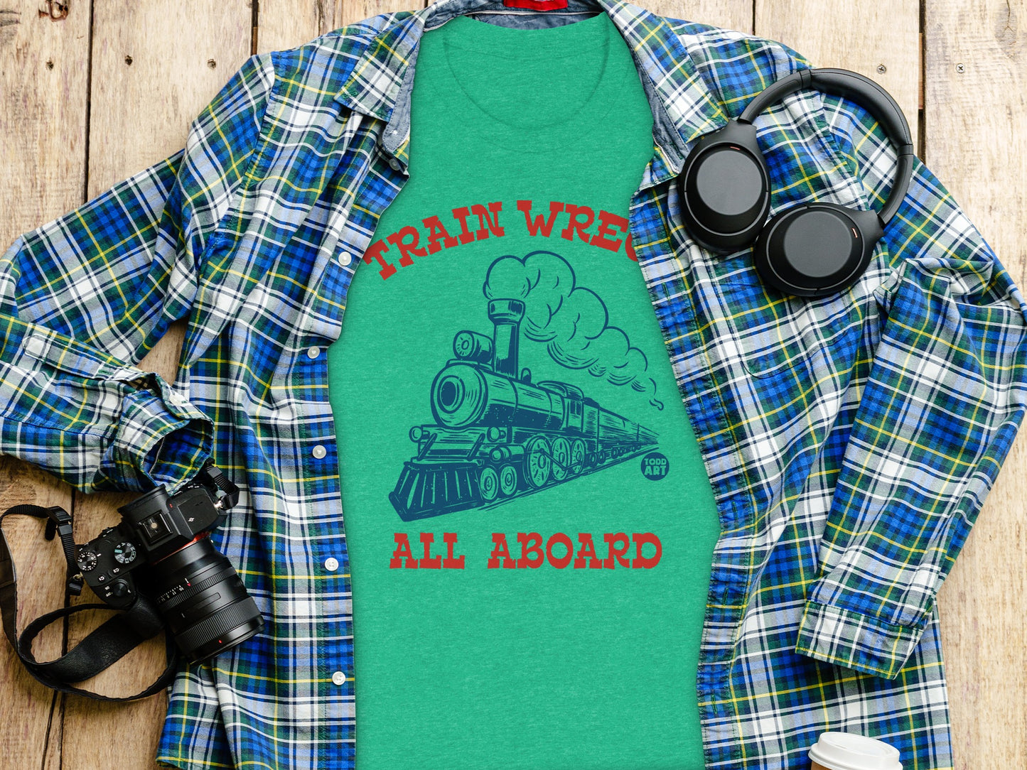 Train Wreck All Aboard Graphic T-Shirt product type