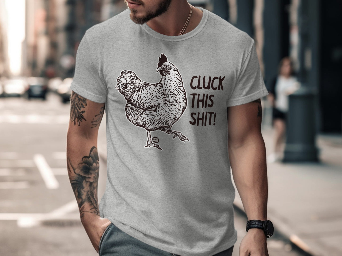 Cluck This Shit Graphic Chicken Tee Funny Shirt