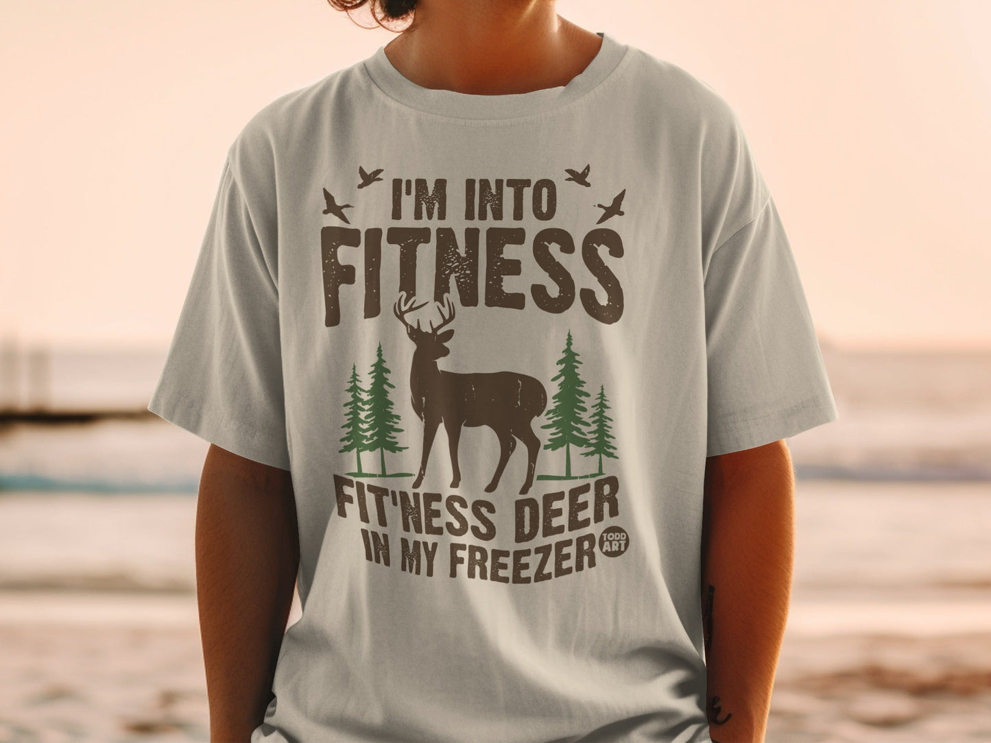 I'm Into Fitness Funny Deer Graphic T-Shirt