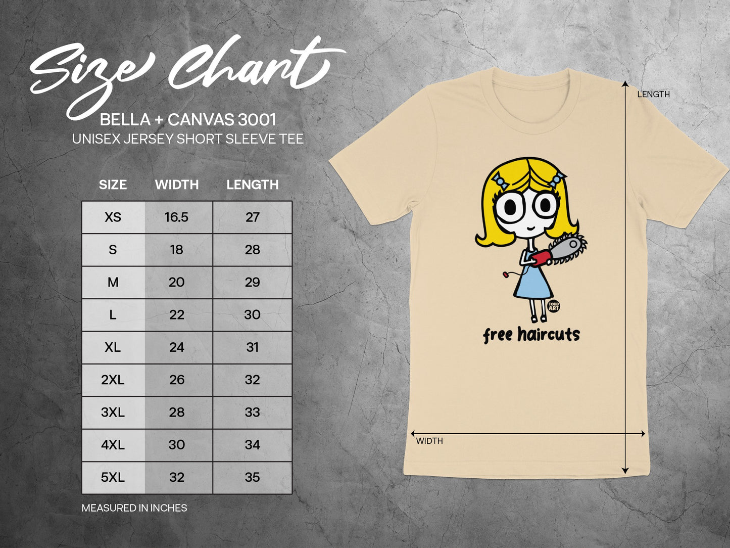 Cute Cartoon Character Shirt with Free Haircuts Design