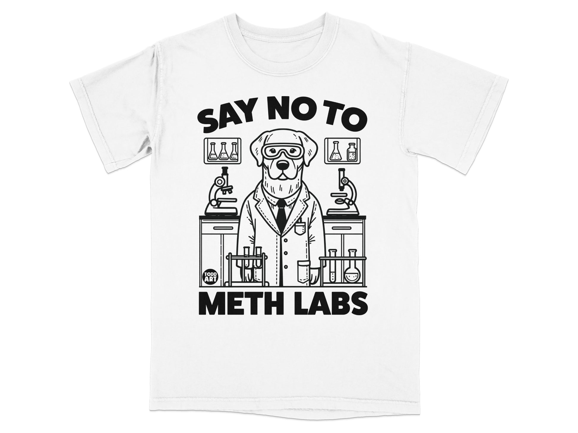 Say No To Meth Labs Funny Dog Scientist T-Shirt