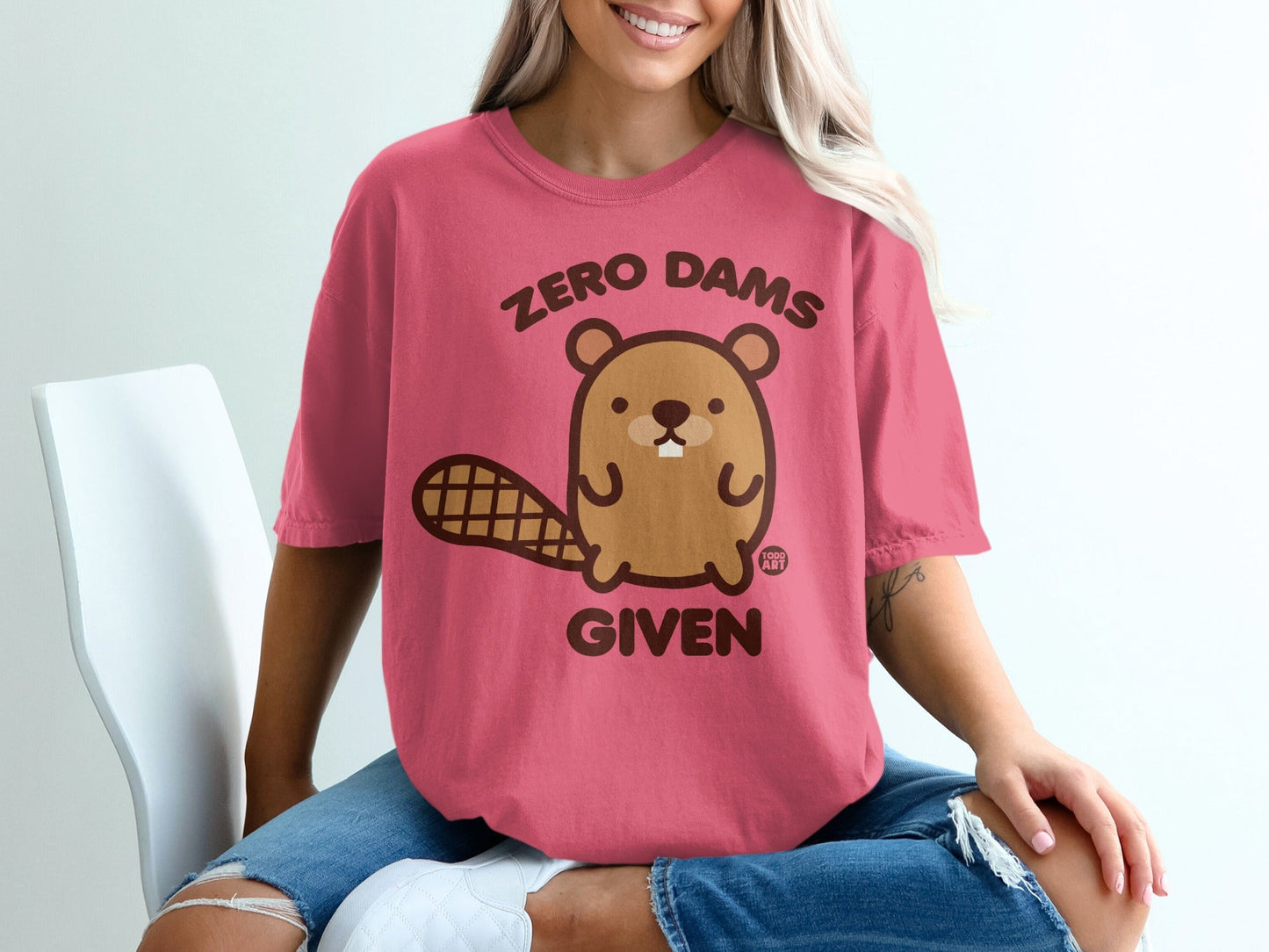 Zero Dams Given Cute Beaver Graphic T-Shirt Product