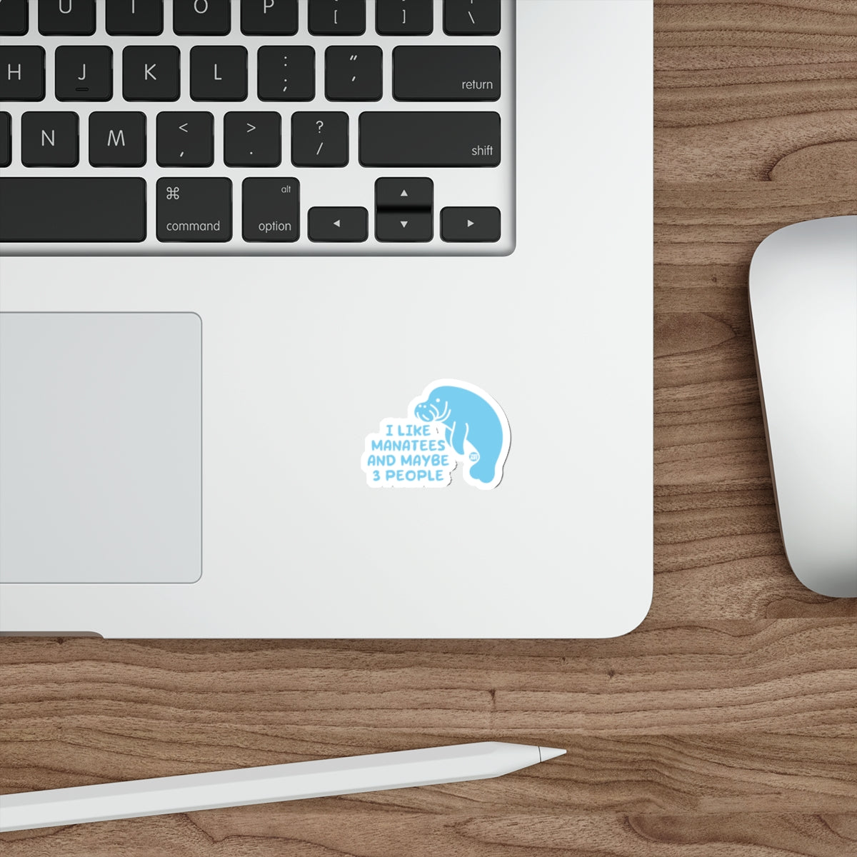 I Like Manatees And Maybe 3 People sticker for laptops