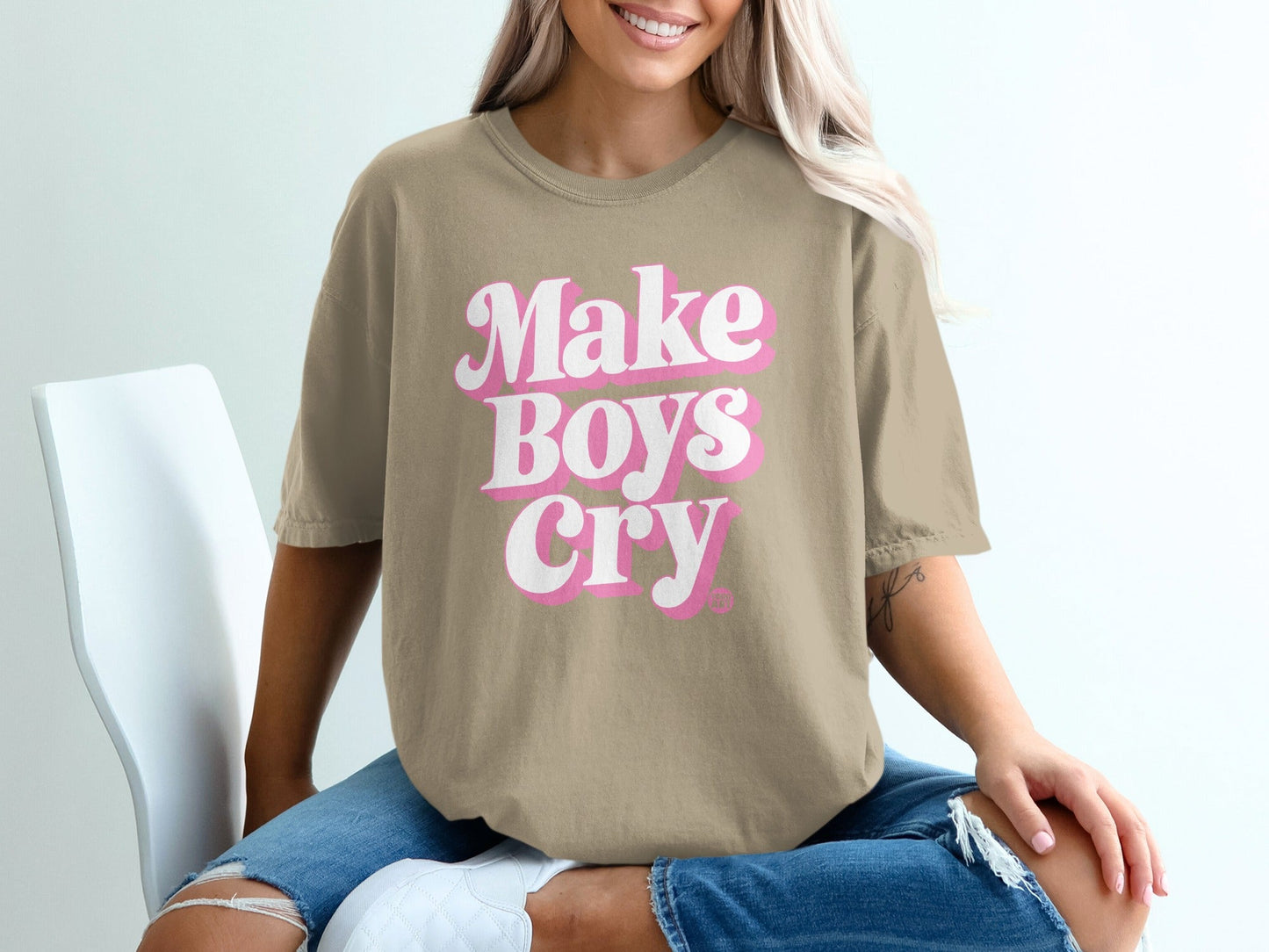 Make Boys Cry Graphic Tee for Casual Wear