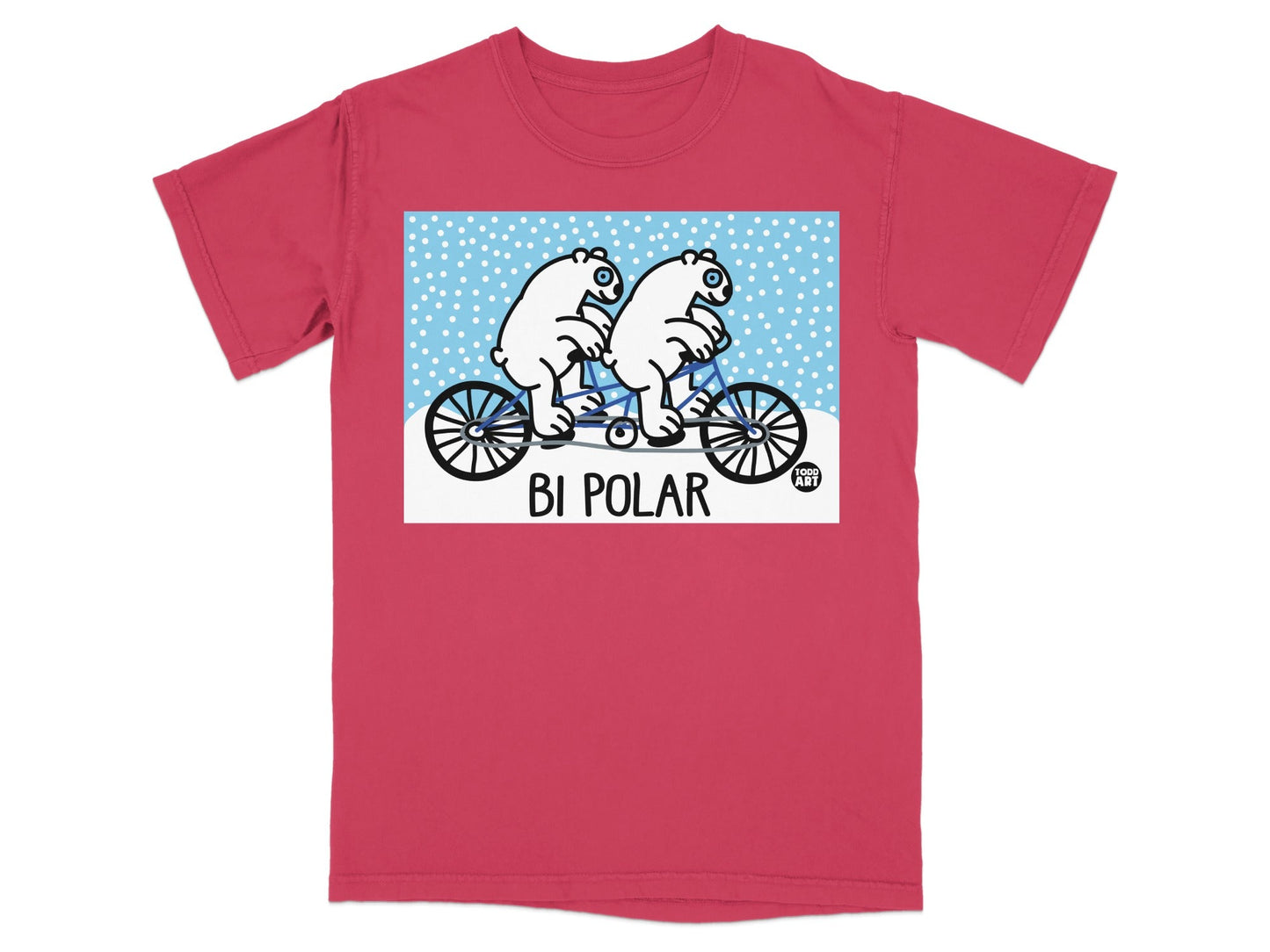 Bi Polar Bear Design on a Bicycle T-Shirt Product