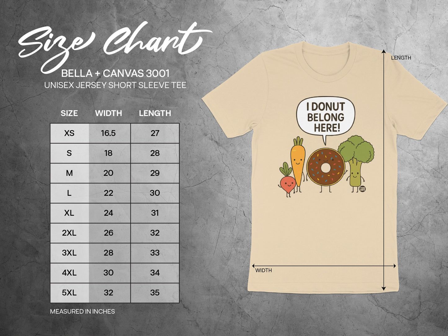 I Donut Belong Here Cute Food Graphic Tee Shirt