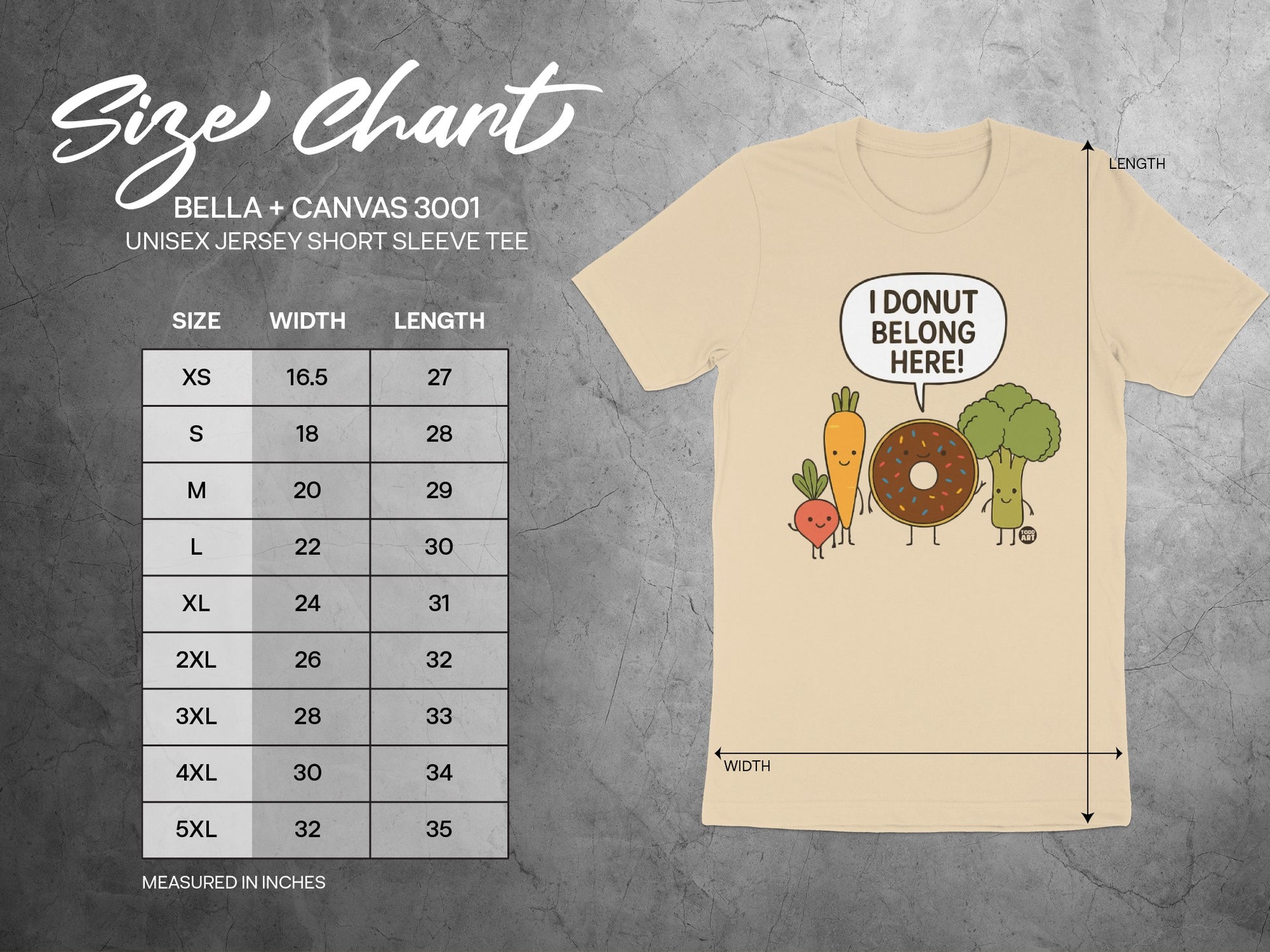 I Donut Belong Here Cute Food Graphic Tee Shirt