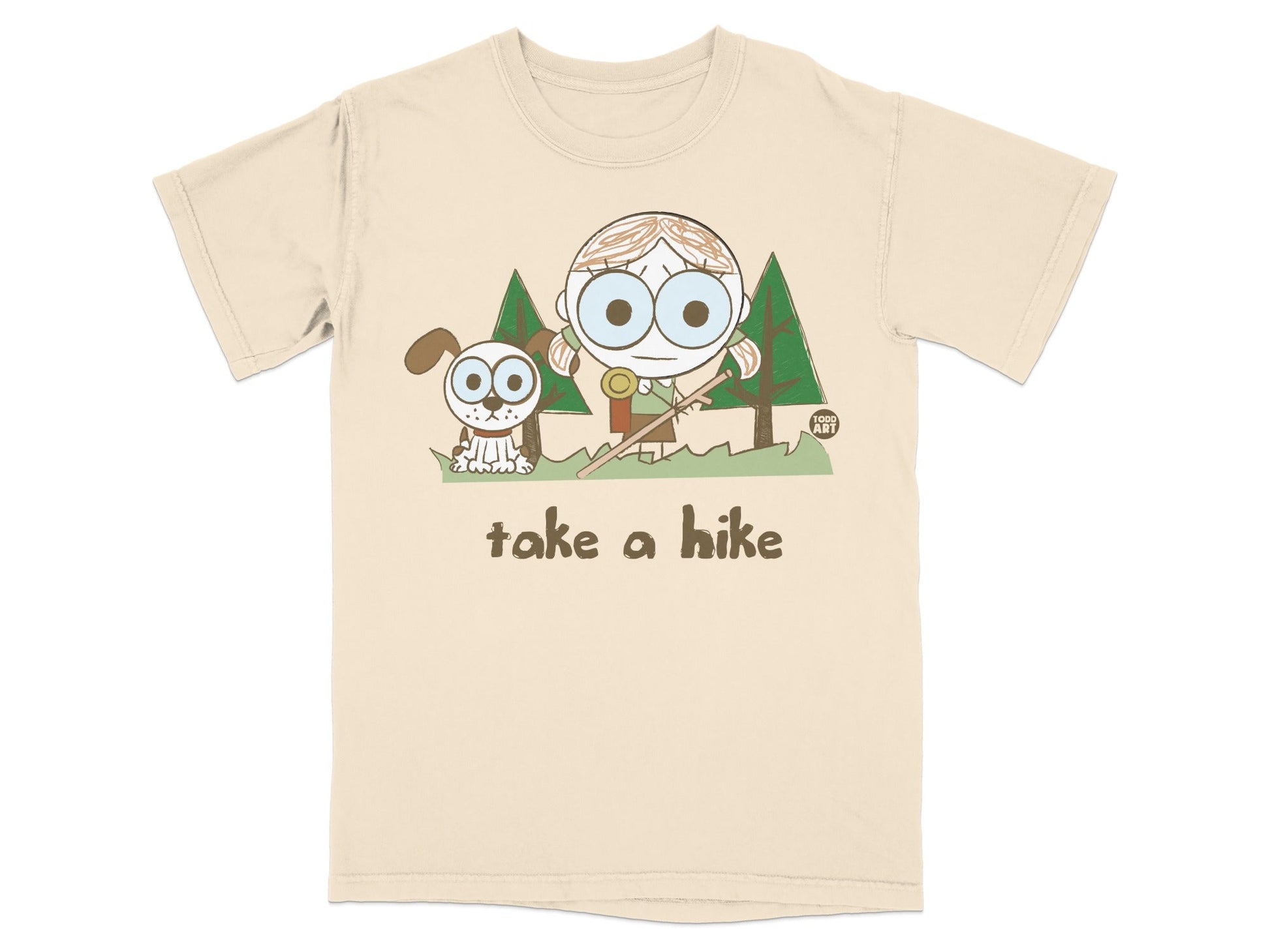 Take a Hike Cute Character and Dog T-Shirt