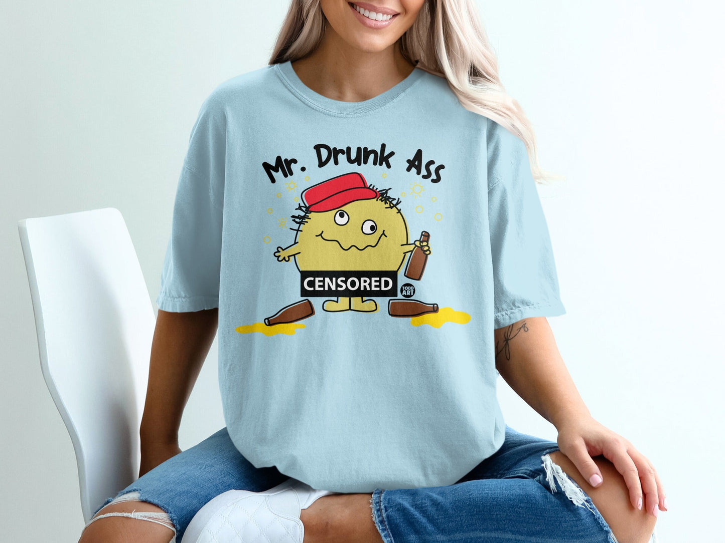Mr. Drunk Ass Censored Funny Graphic T-Shirt