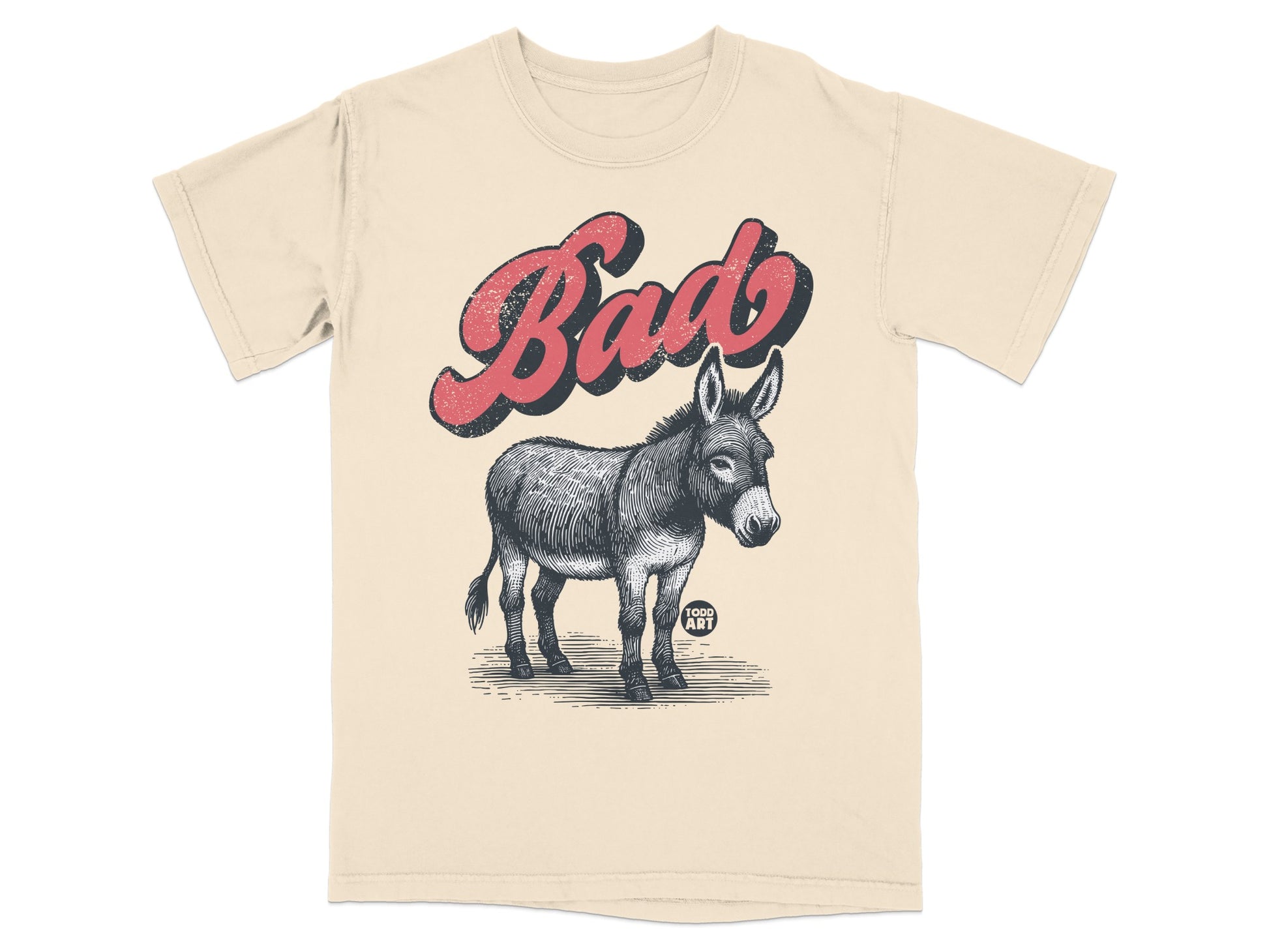 Humorous Bad Donkey Graphic Design T-Shirt